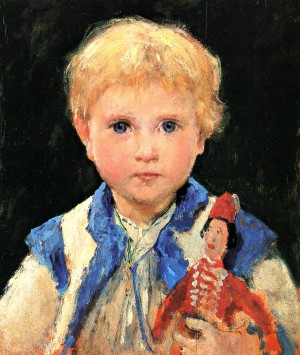 A young boy and his puppet